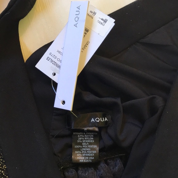 Aqua Dress Black with gold sparkle size S - Picture 5 of 7